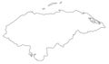 Honduras outline map vector illustration