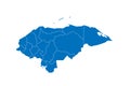 Honduras political map of administrative divisions