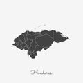 Honduras region map: grey outline on white.