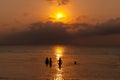 Honduras Roatan , sunset and tropical sea Royalty Free Stock Photo