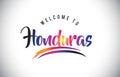 Honduras Welcome To Message in Purple Vibrant Modern Colors.