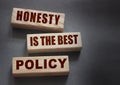 Honesty is the best policy Words Written In Wooden blocks. Trustworthy, truth, beliefs and agreement business concept Royalty Free Stock Photo