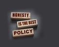Honesty is the best policy Words Written In Wooden blocks. Trustworthy, truth, beliefs and agreement business concept Royalty Free Stock Photo