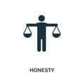 Honesty icon. Monochrome style design from business ethics icon collection. UI and UX. Pixel perfect honesty icon. For web design,