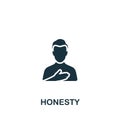 Honesty icon. Monochrome simple icon for templates, web design and infographics