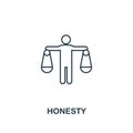 Honesty icon. Thin line design symbol from business ethics icons collection. Pixel perfect honesty icon for web design, apps,