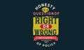 Honesty is a question of right or wrong not a matter of policy Royalty Free Stock Photo