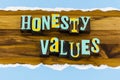 Honesty values core integrity ethics trust teamwork ability respect character Royalty Free Stock Photo