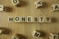 Honesty word from wooden blocks