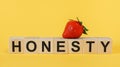 HONESTY- word written on wooden cubes