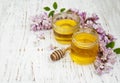 Honey with acacia blossoms Royalty Free Stock Photo