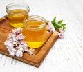 Honey with acacia blossoms Royalty Free Stock Photo