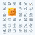 Honey, Apiary, Beekeeping - thin line web icon set. Contains such Icons as Beekeeper, Beehives, Propolis, Bee Farm and more.