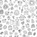 Honey apiary, seamless pattern. Sketch for your design