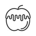 Honey apple, christmas food icon set. editable outline