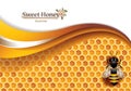 Honey Background with Working Bee Royalty Free Stock Photo