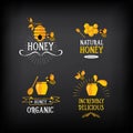 Honey badge and label. Abstract bee design.Vector with graphic.