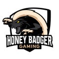 Honey Badger Mascot Gaming Logo Design Royalty Free Stock Photo