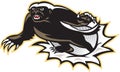 Honey Badger Mascot Jumping