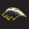 Honey Badger Mascot Logo Template Vector Royalty Free Stock Photo