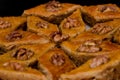 Honey Baklava, traditional Turkish sweets. Rombus Royalty Free Stock Photo