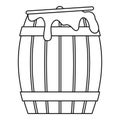 Honey barrel icon, outline style