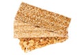 Honey bars with peanuts, sesame and sunflower seeds Royalty Free Stock Photo