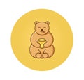 Honey bear cute logo colorful vector illustration