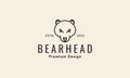 Honey bear head lines logo symbol vector icon illustration graphic design
