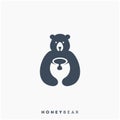 Honey bear logo design,vector,illustration