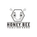 Honey bee business logo mascot brand vector illustration Royalty Free Stock Photo