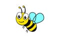 Honey Bee cartoon happy clipart Royalty Free Stock Photo