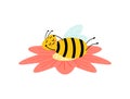 Honey bee cartoon insect character happy fly illustration. Royalty Free Stock Photo