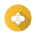 Honey bee flat design long shadow glyph icon