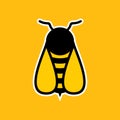 honey bee flat design vector illustration. Cute Bumble Bee. bumblebee character logo mascot Royalty Free Stock Photo