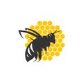 Honey Bee Hive Honeycomb Logo Template