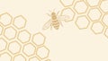 Honey bee and honeycomb pattern, natural ecosystem element vector design Generative AI Royalty Free Stock Photo