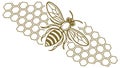 Honey Bee on Honeycomb Pattern Vector Art, vector design Generative AI Royalty Free Stock Photo