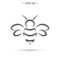 Honey bee icon. Bumblebee, Honey making concept. vector illustration isolated on white background Royalty Free Stock Photo