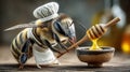 honey bee illustration, AI generated Royalty Free Stock Photo