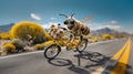 honey bee illustration, AI generated Royalty Free Stock Photo