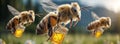 honey bee illustration, AI generated Royalty Free Stock Photo