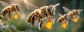 honey bee illustration, AI generated Royalty Free Stock Photo