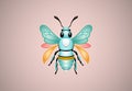 Honey bee illustration. Bee logo design vector template