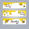 Honey and Bee illustration Royalty Free Stock Photo