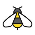 Honey bee isolated vector icon. Bug cartoon clipart. Royalty Free Stock Photo