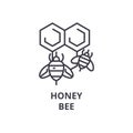 Honey bee line icon, outline sign, linear symbol, vector, flat illustration Royalty Free Stock Photo