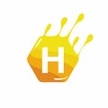 Honey or Bee Logo Design concept. Letter H logo design template