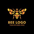 Honey Bee Logo Vector Design illustration Emblem Royalty Free Stock Photo