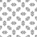 Honey bee line seamless pattern. Vector background Royalty Free Stock Photo